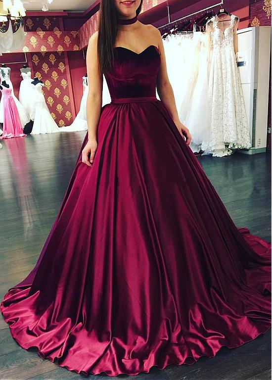 burgundy velvet gown