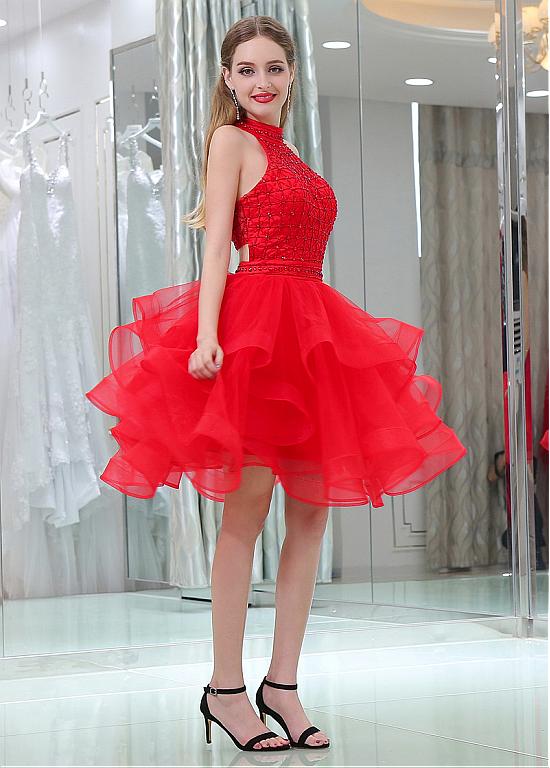 red net short frock