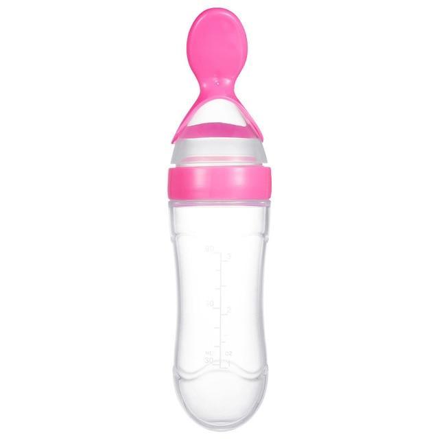baby feeding bottles with spoon
