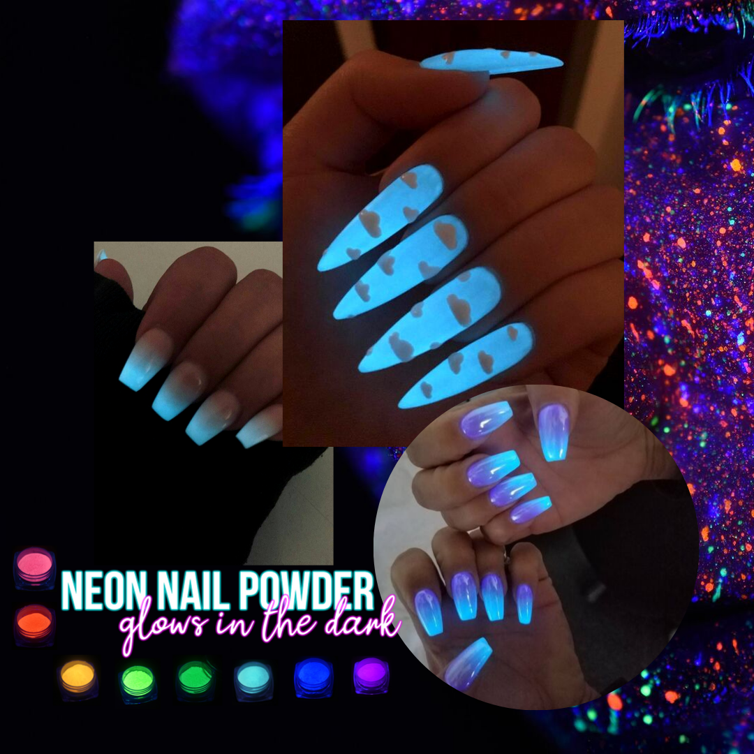 glow in the dark neon nails