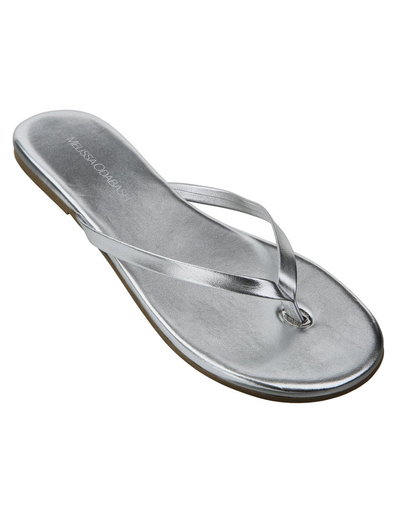 silver flip flops