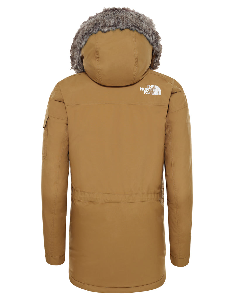 khaki north face coat