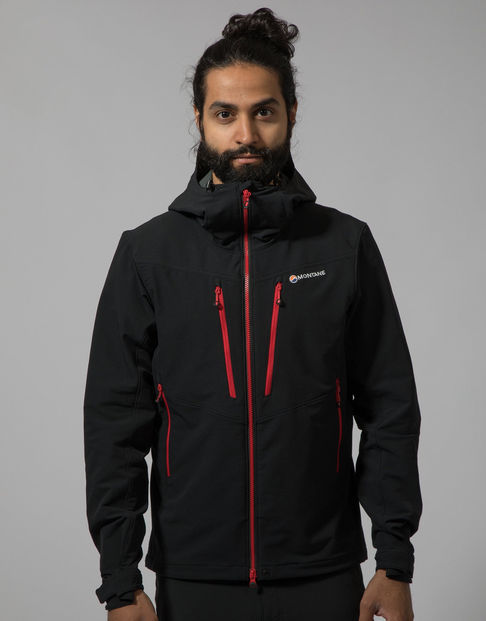 Montane Mens Dyno XT Softshell Jacket - Black Alpine Red | Simply Hike UK