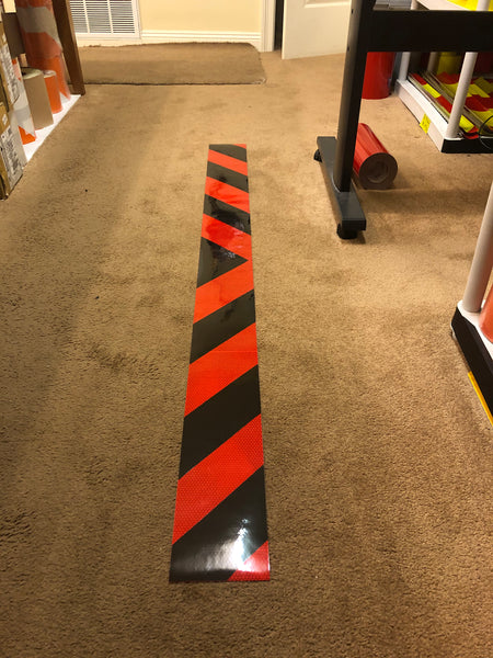 Reflective Black and Reflective Red Chevron Panel