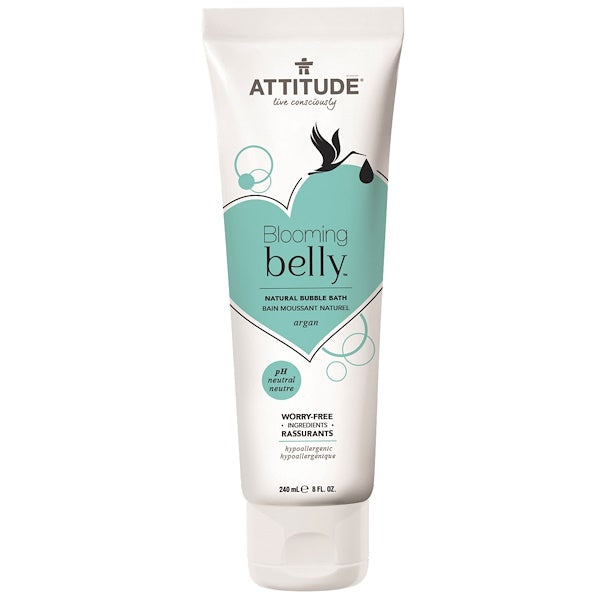 ATTITUDE, Blooming Belly, Natural Bubble Bath, Argan, 8 fl oz (240 ml)