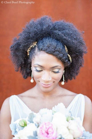 Afrocenchix Wedding Hairstyles for Natural HairHalo Crown Braid With Afro