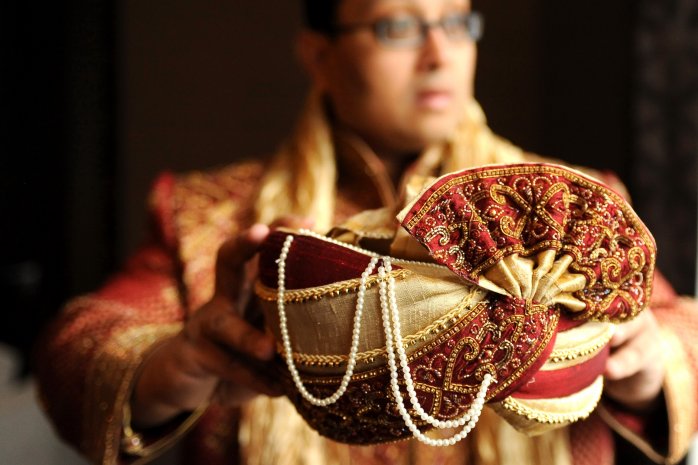Custom Made Grooms Wedding Turban to match Sherwani.
