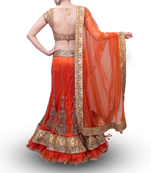 Orange Lehenga Sahil Exclusive 