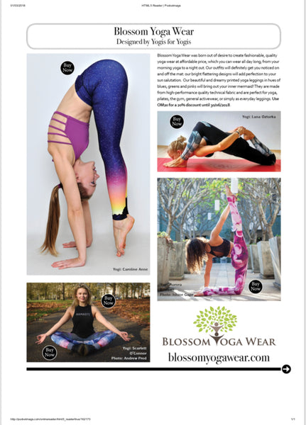 Blossom Yoga Wear Featured in the best Yoga Clothing Guide