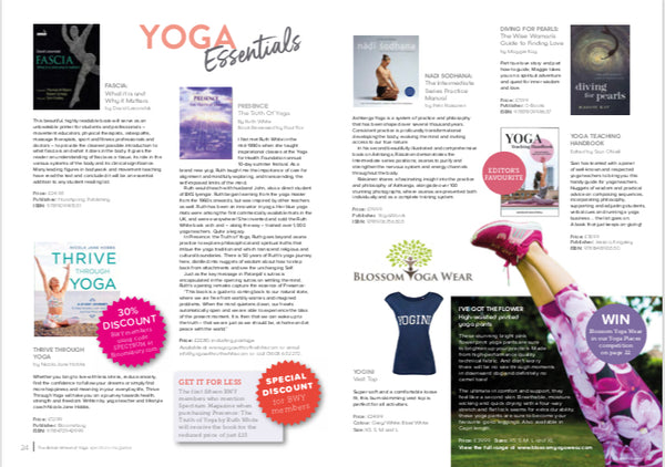 British Wheel of Yoga Spectrum Magazine Featuring Blossom Yoga Wear