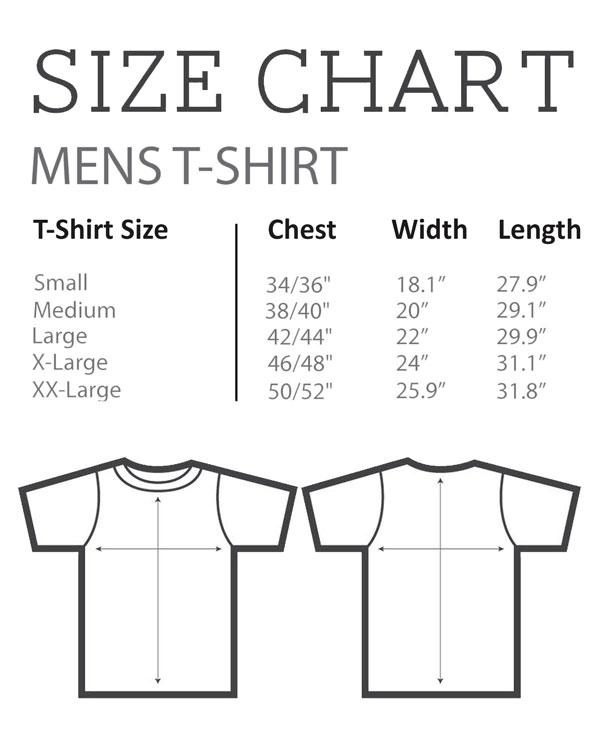 Size Chart - Men's T-Shirt - Coto7
