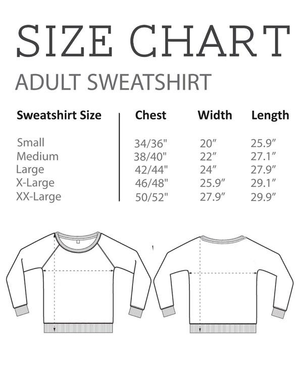 Size Chart - Adult Sweatshirt - Coto7