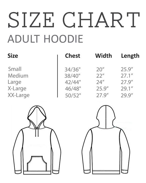 Size Chart - Adult Hoodie - Coto7