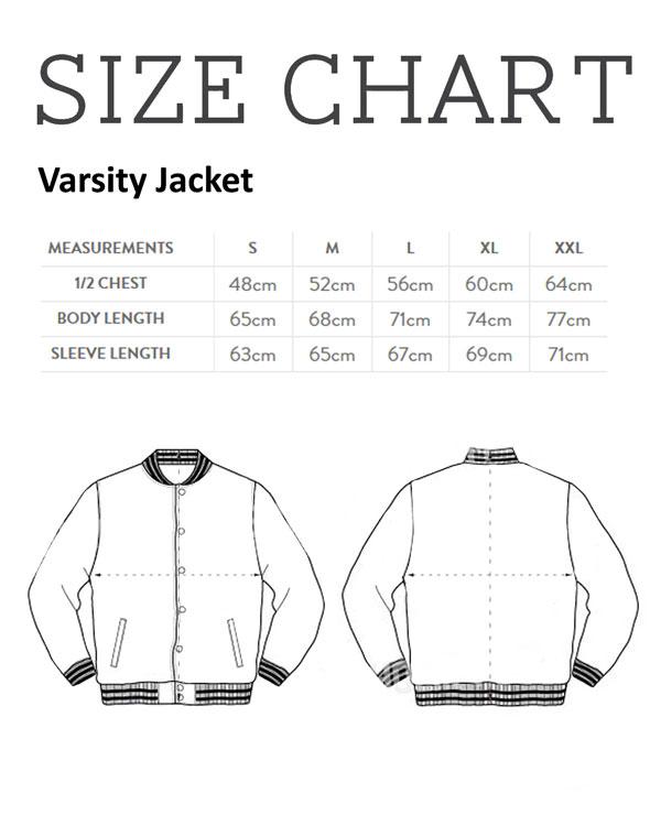 Size Chart - Adult Varsity Jacket - Coto7