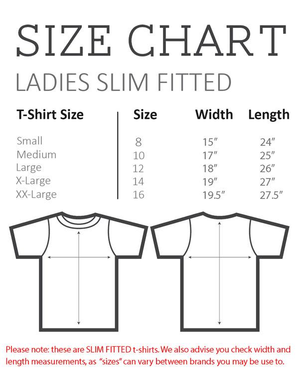 Size Chart - Ladies Slim Fitted T-Shirt - Coto7