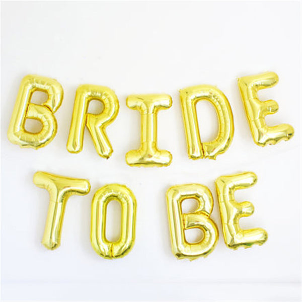 bride gold letter balloons