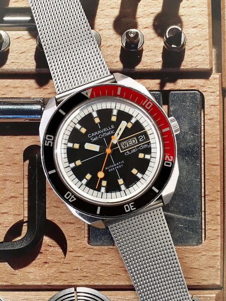 ンテージ CARAVELLE(bulova) 333F diver mechanical lcWsg