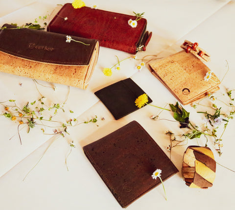 Vegan Leather Products: Cork Wallets and Bracelets