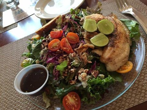 fresh salad at Cynthias organic restaurant in San Jose del Cabo