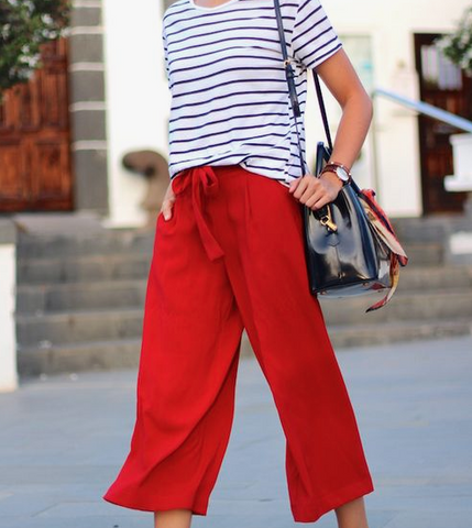 Red Culotte Pants 