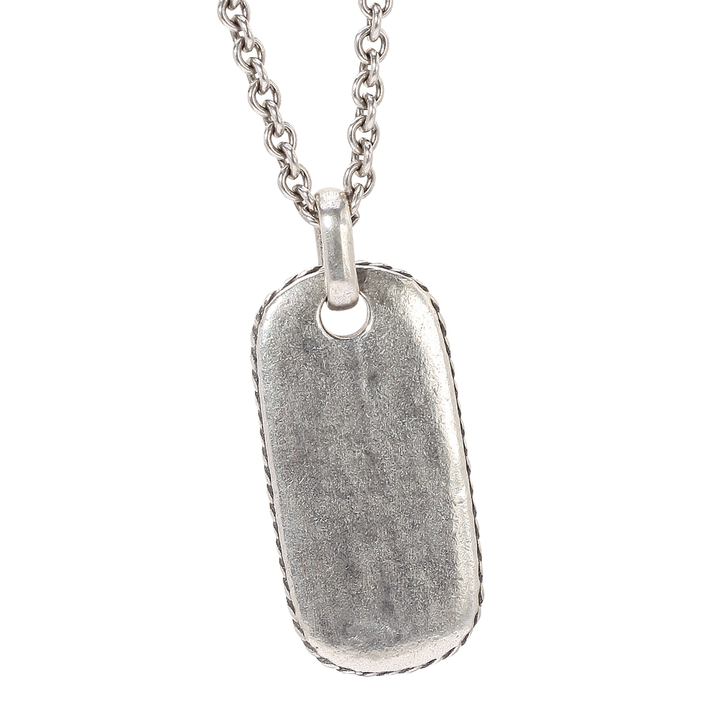 mens sterling silver dog tag necklace