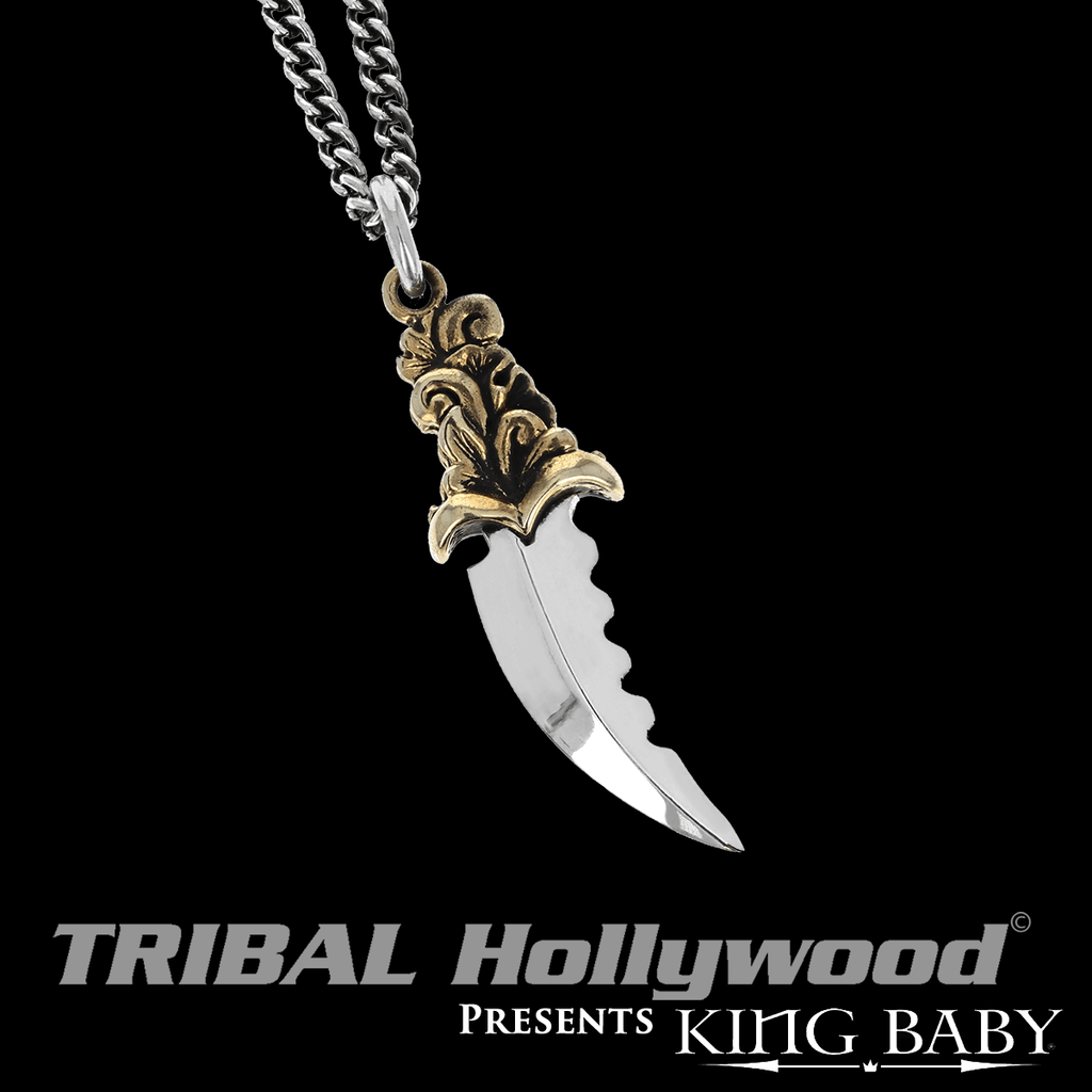 SAWTOOTH King Baby Gold Alloy and Silver Blade Pendant Chain