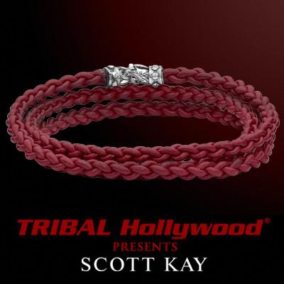 leather kay bracelet scott cord braid triple wraparound mens braided bracelets jewelry tribal hollywood