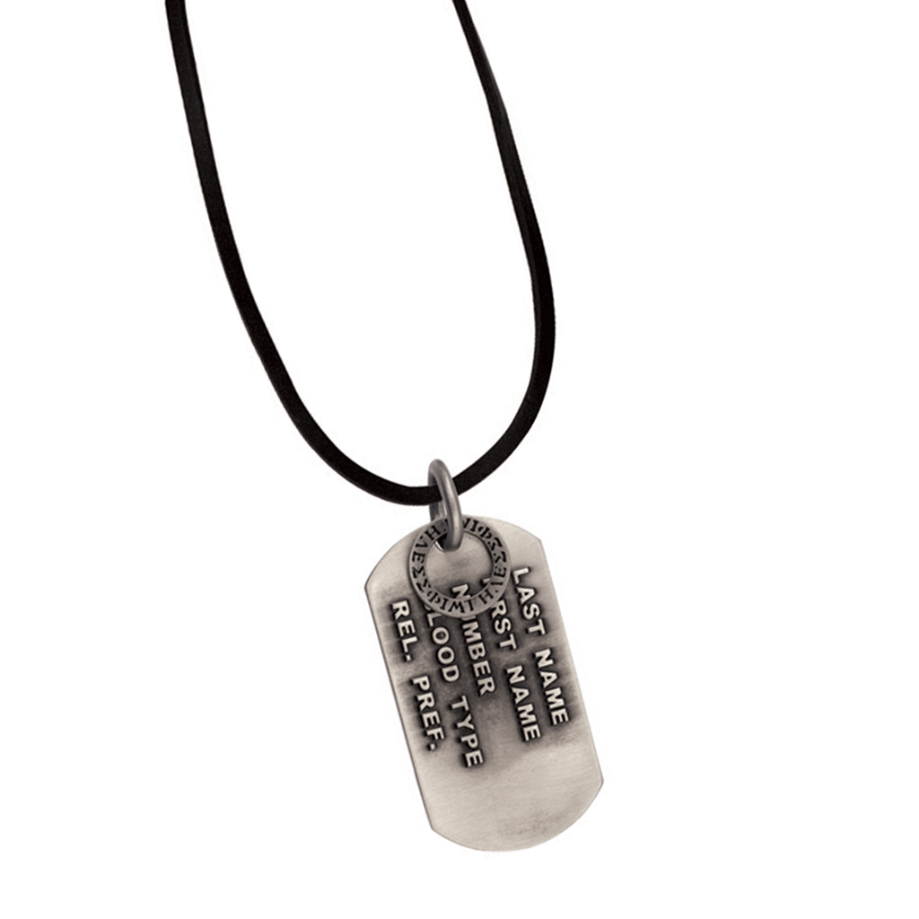 leather necklace with dog tag