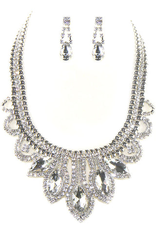 Stone Metal Necklace Set
