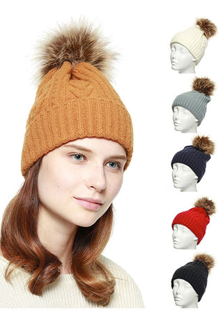 PATTERNED KNIT BEANIE