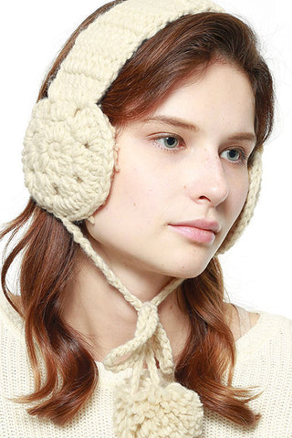 CABLE KNITTED EAR MUFF