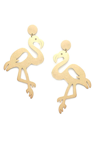Flamingo Brass Post Earrings