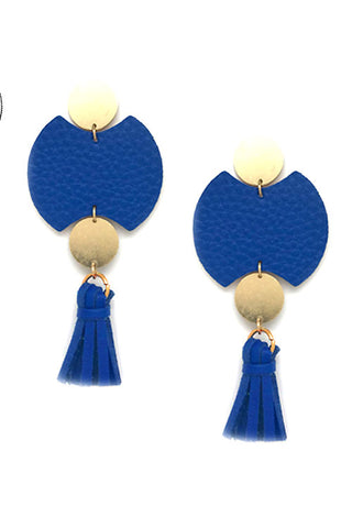 Leather On Metal Post Earrings