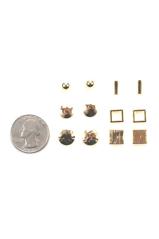 (3PCS) Six Pair Earring Set