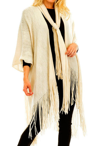 Shawl Cardigan Style Scarf Attached