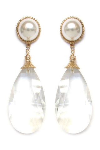 (3PCS) Clear Bead Drop Post Earrings