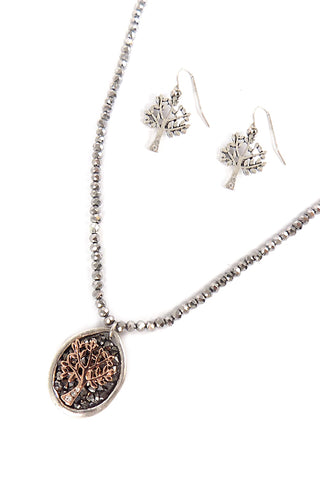 Twinkle Stone Pendant Necklace Set
