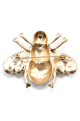 Metal Stones Bee Pin