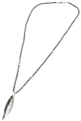 Leaf Pendant Bead Necklace Set