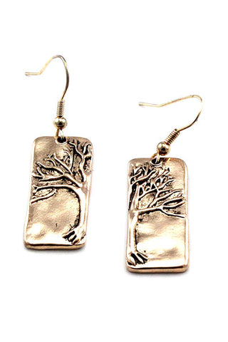Brick Metal Hook Earrings
