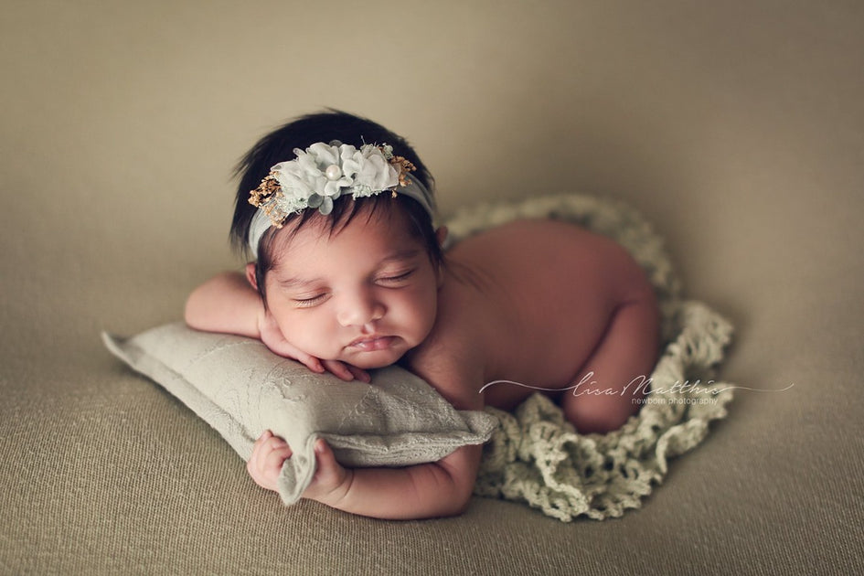 Baby Newborn Stretch Wraps & Tiebacks SET for Newborn Photo Prop Honey Dew 