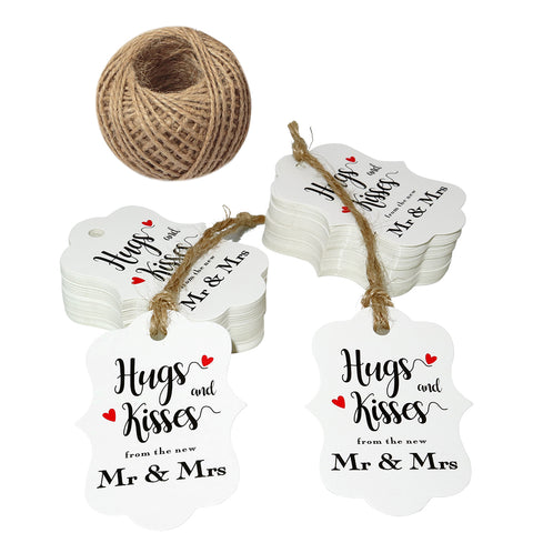 Gift Tags,100 Pcs White Paper Blank Gift Tags for Wedding Favors,Craft Tags with 100 Feet Natural Jute Twine 