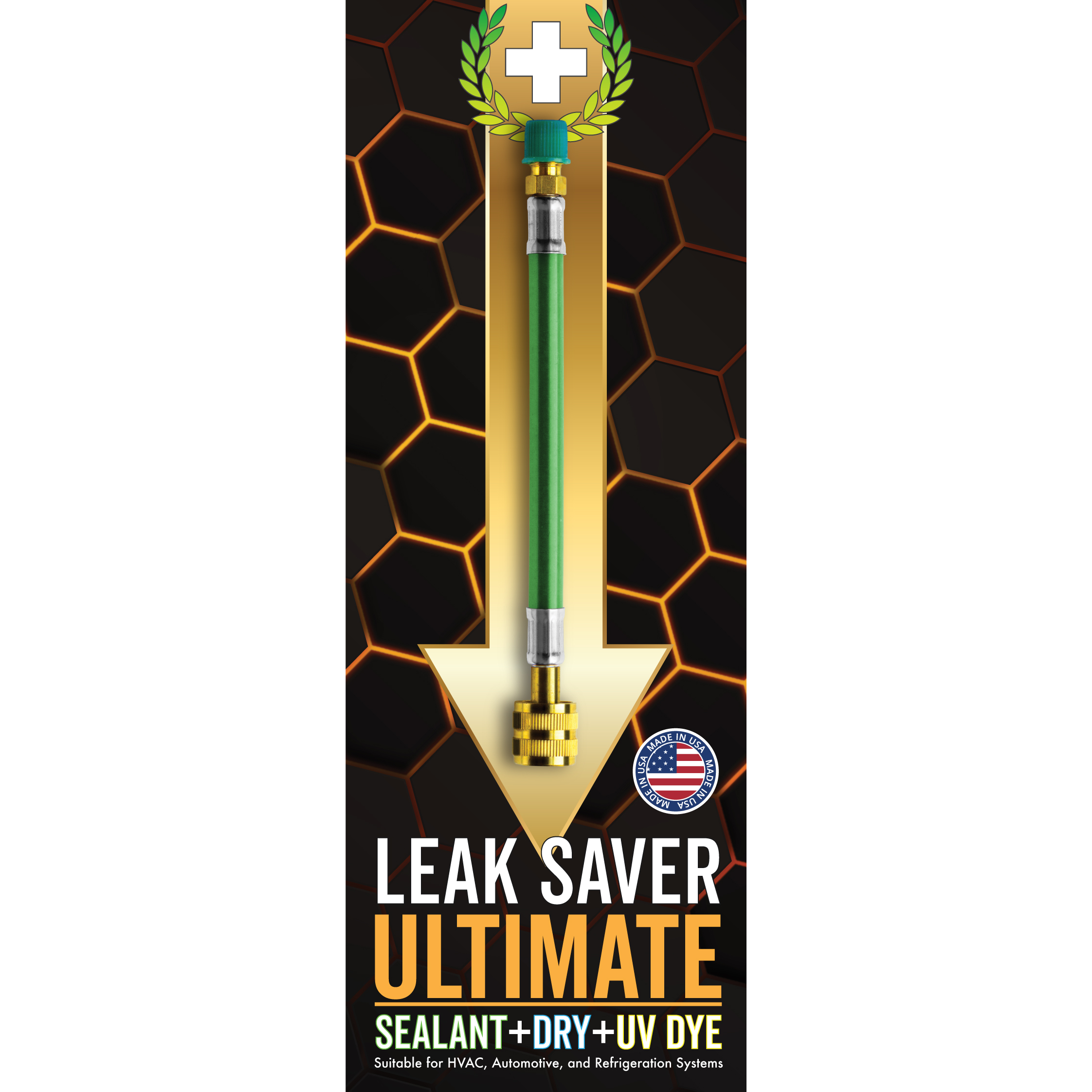 Parent Small Leak Saver: Direct Inject UV USA Made Refrigerant Leak Sealer for Air Conditioner and Refrigeration Systems Up to 5 Tons Dye Detects Large Leaks for Repair 