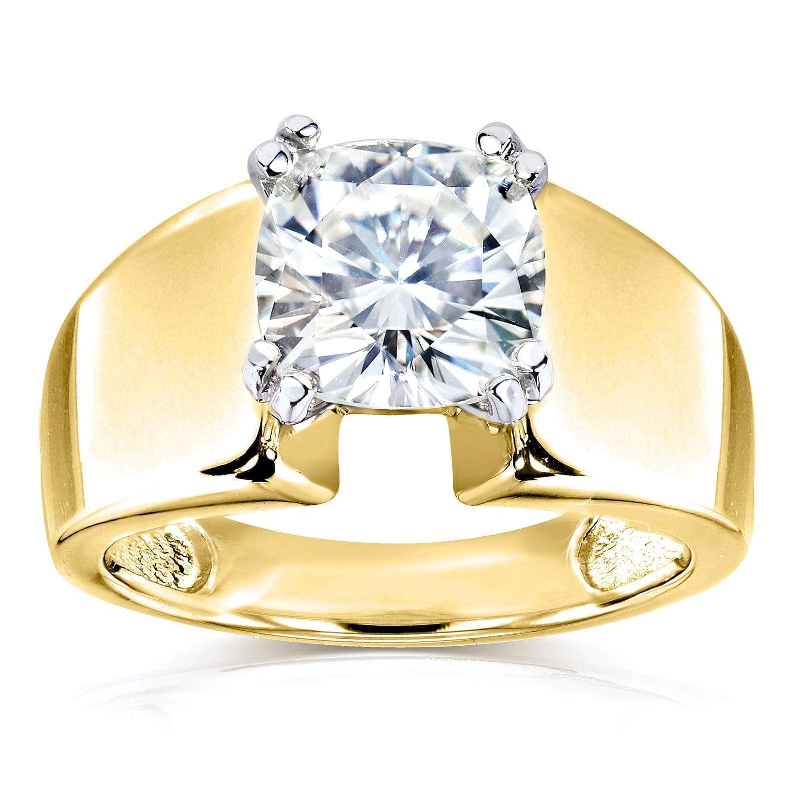 wide gold band solitaire diamond