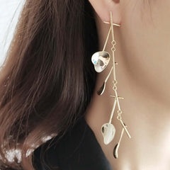 Abstract long drop earring at Twelve Silver Trees jewellery 