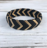 chevron jewelry, black and gold bracelets, stretch bracelets, style, fashion trends, accessories, style