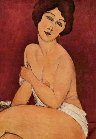 Nude Sitting on a Divan by Amedeo Modigliani
