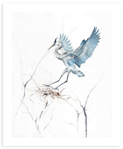 Blue Heron Watercolor Painting - Annie Moran