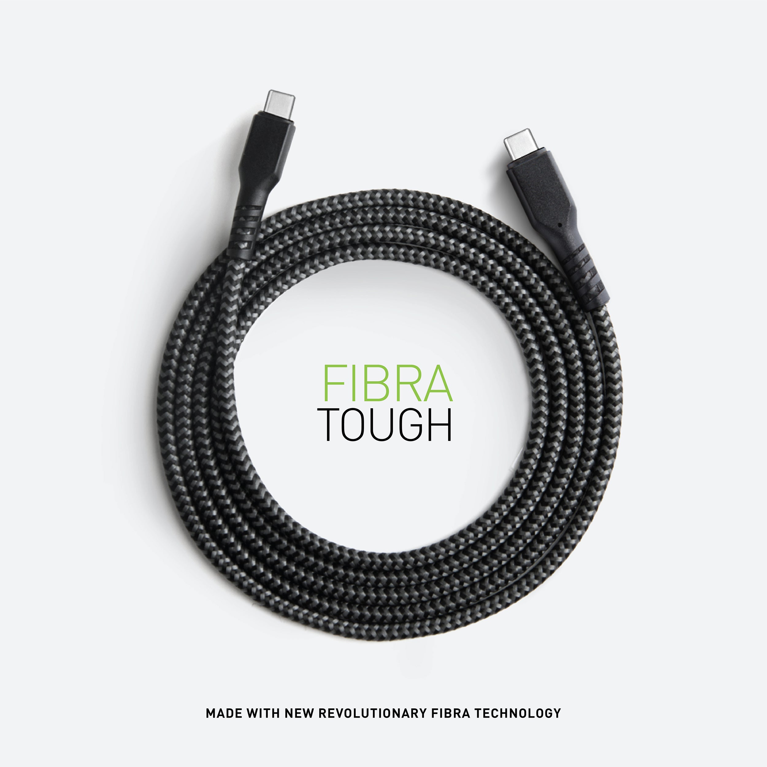Fibra Tough USB-C to Lightning cable: A durable charging cable designed to connect USB-C devices to Lightning devices.