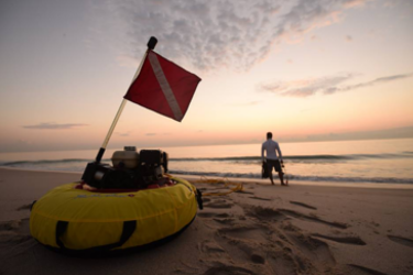 Scuba Hooka by Air Line by J Sink on the Beach